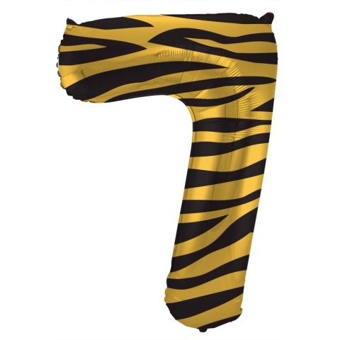 Folat - Folieballon Cijfer 7 Tiger Chic - 86 cm