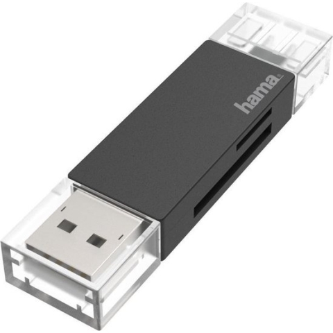 Hama USB-kaartlezer, OTG, USB-A + USB-C, USB 3.0, SD/microSD