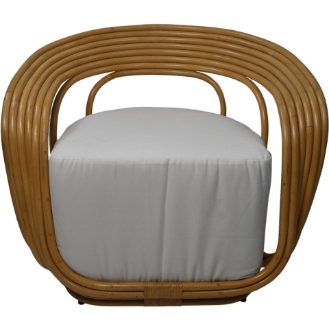 Tuinstoel Charly met kussen - 65x85x42/71 - Naturel/wit - teak