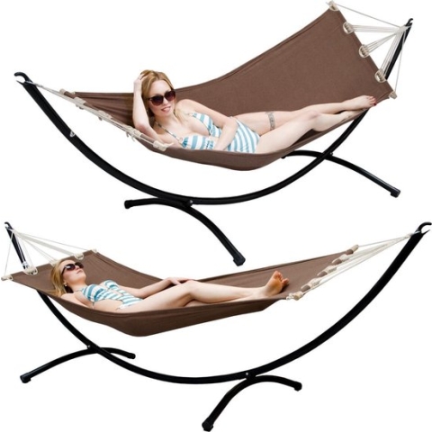 Hangmat met Frame tot 120 kg - 300x100 Metalen Tuin Standaard - Basis voor Outdoor