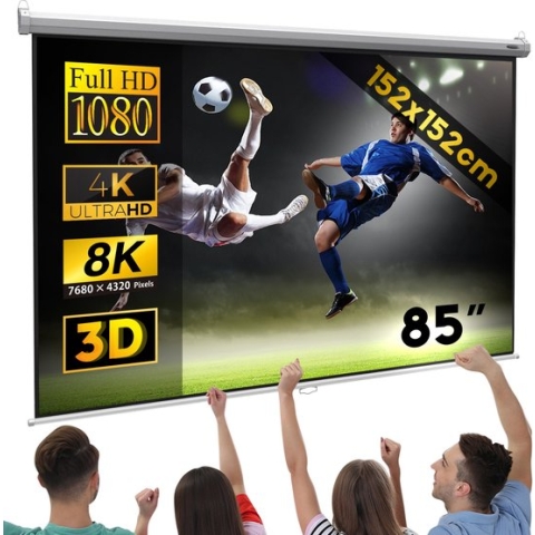 Projectiescherm - wand beamer - 152x152 cm - 3D HD 4K compitabel