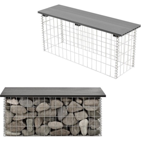 HKC tuinbank steenkorf 100x30x45 cm grijs