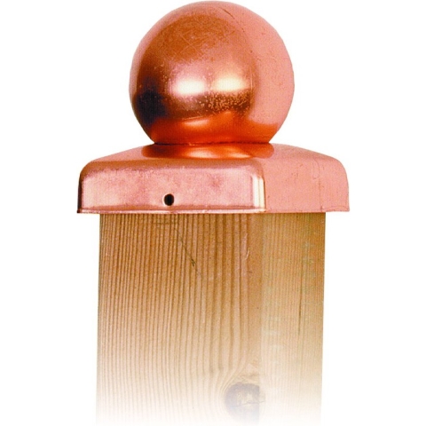 Intergard Paalornament koper bol paalkap voor tuinpaal 91mm