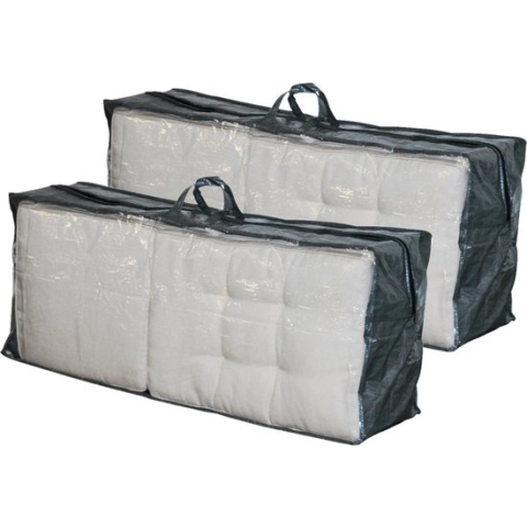 Set van 3x beschermhoezen grijs/groen voor stoelkussens 125 x 50 cm - grijs/groen - Beschermhoezen tegen vuil en vocht