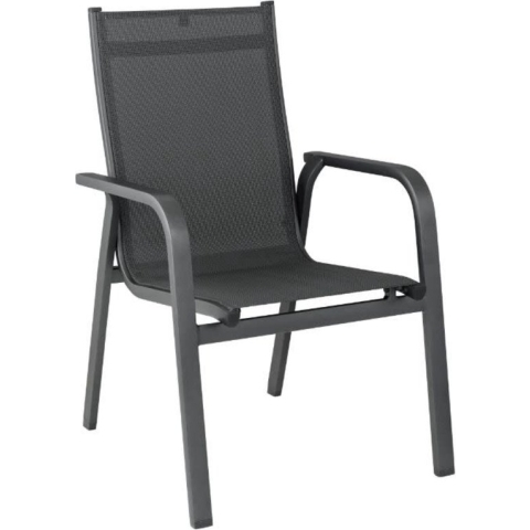 Kettler EASY stapelfauteuil alu-text. Grijs