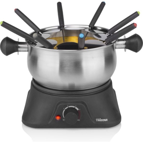 Tristar Fonduepan FO-1106 - Elektrische Fondueset - 8 personen - 1.3 liter - RVS