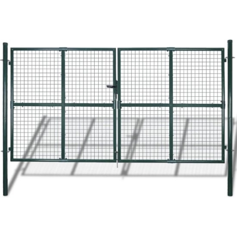 vidaXL-Tuinpoort-modern-hekwerk-289-x-175-cm-/-306-x-225-cm-(donkergroen)