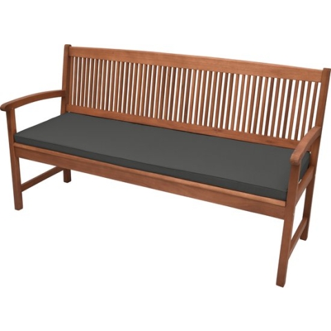 Beautissu Tuinkussen Base BK - Bankkussen 120x48cm grafiet grijs - kussen voor tuinbank
