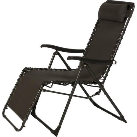 Hesperide Silos ligstoel - bekleed, stalen frame met armleuningen - Antraciet texaline