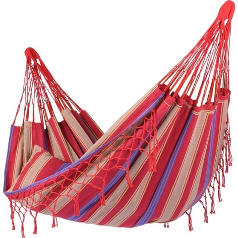 Hangmat Eénpersoons 'Saba' Cherry (Veelkleurig) | Bijpasende opbergtas | 120 KG | 1% For The Planet | Tropilex