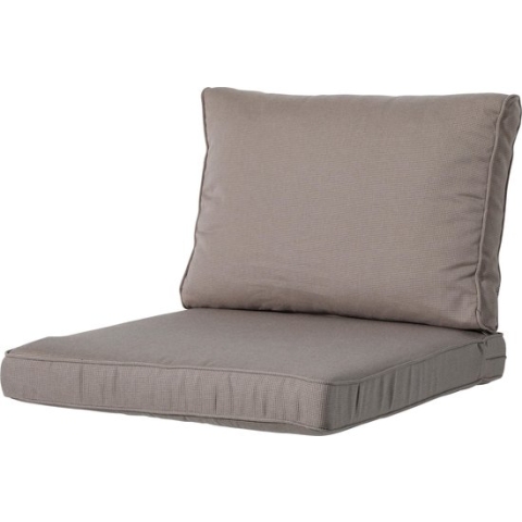 Madison - Loungekussen - Tuinkussen - Zitkussen - Rugkussen - 2-delig - 60 x 60cm - Rib Taupe