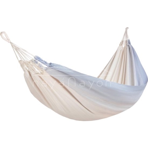 Naya Nayon Hangmat Uncarved Blue Dubbel (2-persoons) - 160 x 380 cm - 100 % katoen - handgemaakt in Ecuador