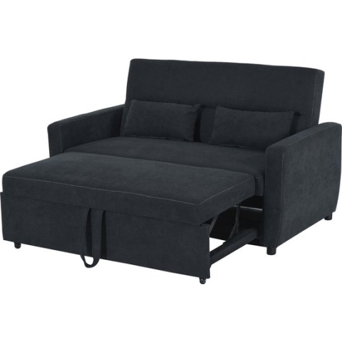HOMCOM Slaapbank chaise longue slaapbank 2-zits bankstel in stof donkergrijs 833-834
