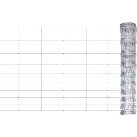 vidaXL-Hek-50x1-m-gegalvaniseerd-staal-zilverkleurig