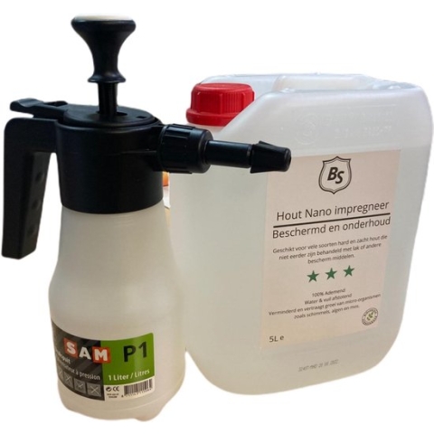Hout nano coating 5L + gratis drukpomp bescherming voor uw hout - Hout impregneermiddel - Hout nano impregnering - hout bescherming