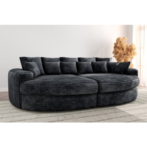 Bigsofa Zitbank Romantico Cosy Antraciet - Bank Chillsofa XXl in Extra dik Corduroy Ribstof - Zetelsenbedden / Zitbanken Hoekbanken en Hoeksalons Big sofa