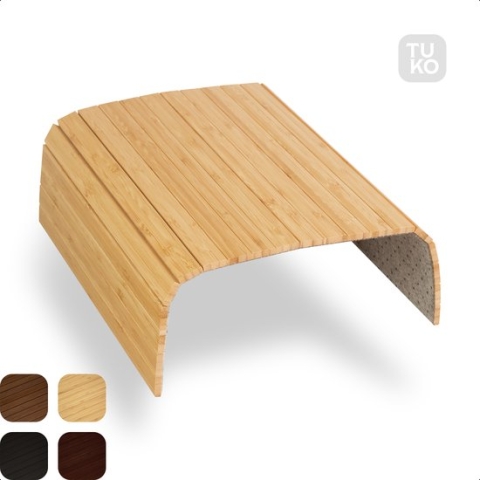 Tuko Armleuning Dienblad - Naturel - Duurzaam bamboe - Flexibel - Anti slip - Beschermende coating - Organizer - Bank - Zetel - Sofa - Banktafel