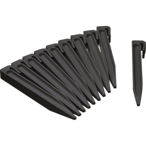 40x stuks Grondpennen van kunststof voor grasranden / borderranden zwart 19,5 cm