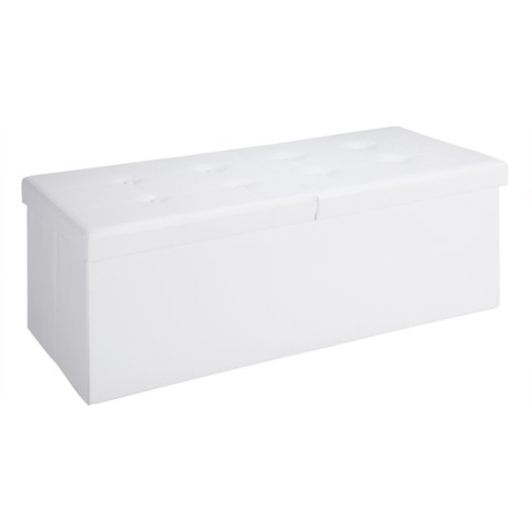Casa Zitbank/ Opbergkist/ Voetenbank  incl. Opbergruimte & Deksel - Wit - 80 x 40 x 40 cm