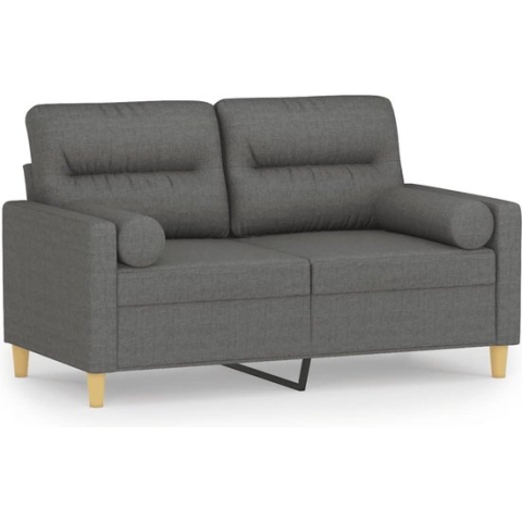 vidaXL-Tweezitsbank-met-sierkussens-120-cm-stof-donkergrijs