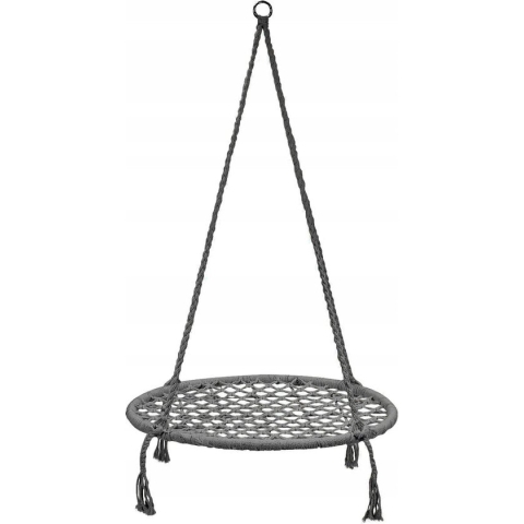 Hangstoel gevlochten 80 cm – Nestschommel van touw – Grijs