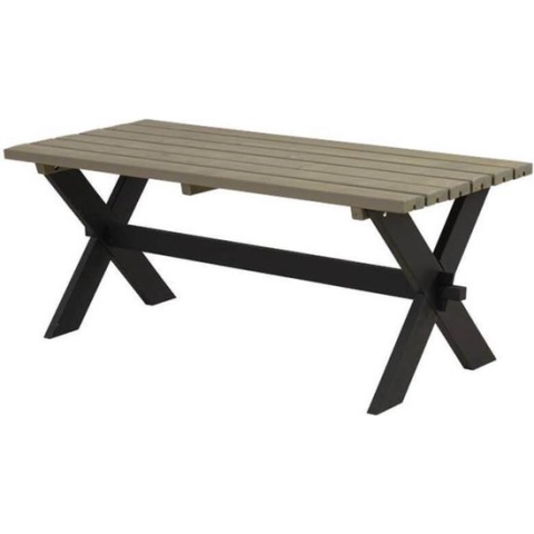 Tafel vuren geimpregneerd - Nostalgi zwart en grijsbruin 76 x 177 x 72 cm