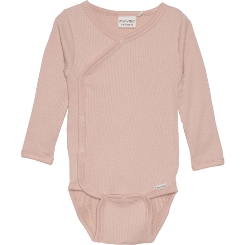 Minymo Meisjes Wrap Body LS Rib Misty Rose - 62