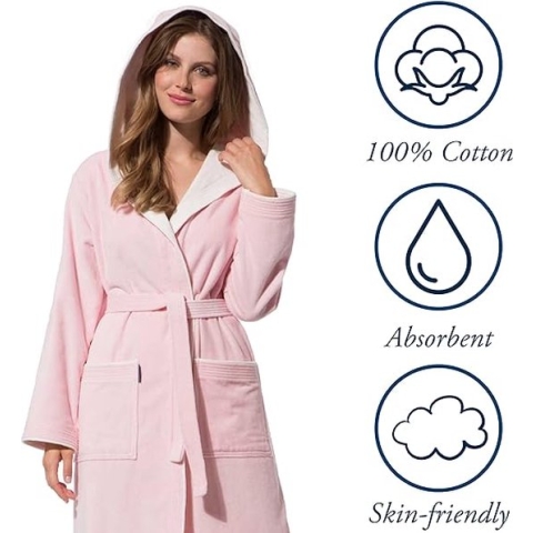 badjas - Katoen - Zacht en Donzig \bathrobe - XS-S-M-L