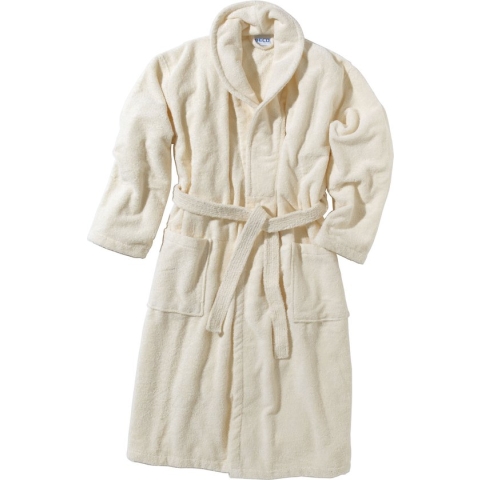 BECO badjas met kraag, creme, maat S