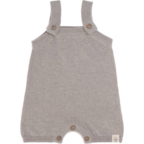 Lässig baby gebreide Jumpsuit GOTS Garden Explorer grey maat 50 56 voor 0 2mnd