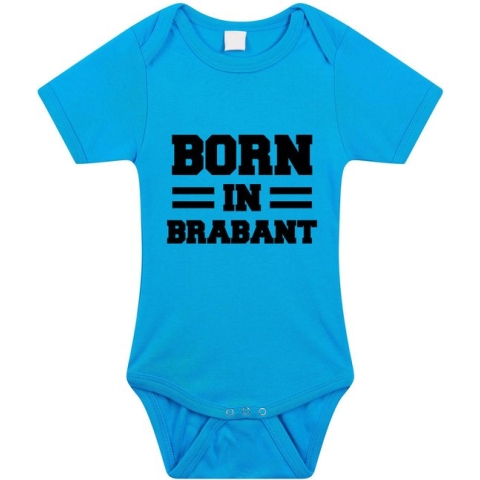 Born in Brabant tekst baby rompertje blauw jongens - Kraamcadeau - Brabant geboren cadeau 68
