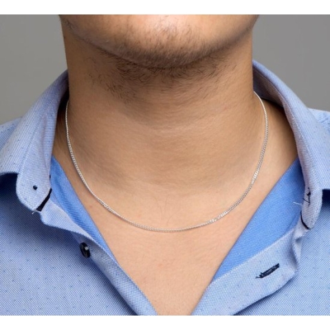 YO&NO - Ketting - Zilver - Gourmet - 2,4mm - 50cm - Sieraden vrouw - Heren  - Zilver 925