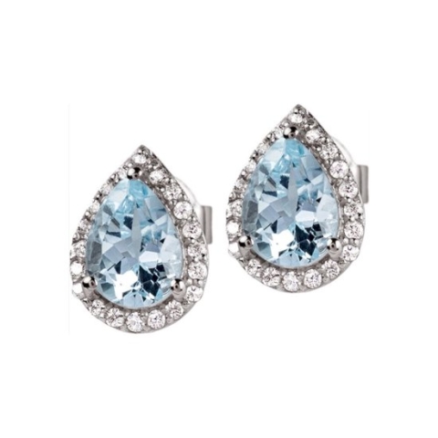 Jacques Lemans - Oorknopjes Sterling zilver met White Topaz - SE-O106A
