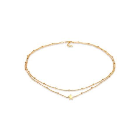 Elli Dames Halsketting Choker Layer Look Kugelkette Stern 925 Silber