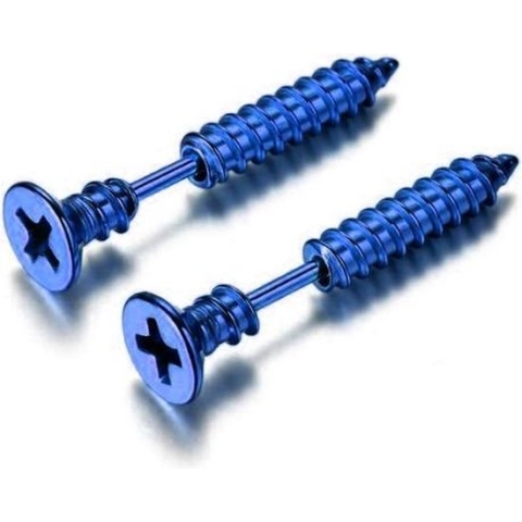 LGT Jewels Schroef oorbellen Blauw