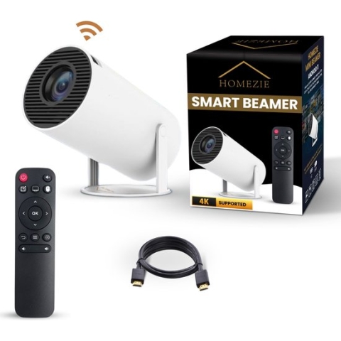 Homezie Beamer | WiFi, HDMI, Bluetooth | 4K support | Android 11 | Projector