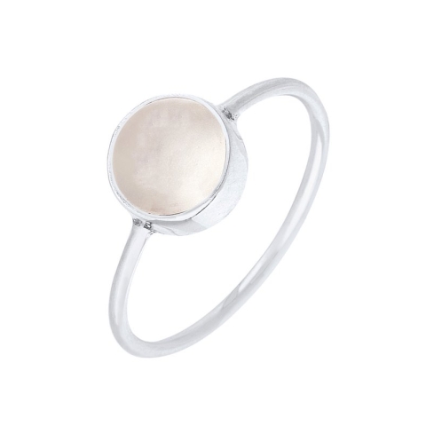 Elli Dames Ring Dames Eenzaam met Maansteen in 925 Sterling Zilver