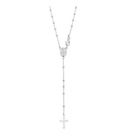 YO&NO - Ketting - Zilver - Jasseron - Rozenkrans - Mat - 50cm - Sieraden vrouw - Heren - Gerhodineerd - Zilver 925