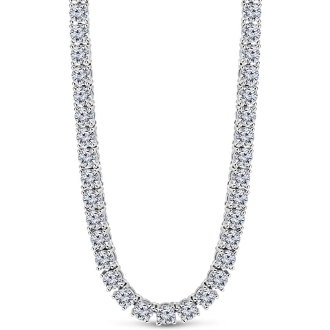 Juwelier Emo - Tennis Ketting Zilver Premium - Ronde Zirkonia stenen 3 MM - Lengte 50 CM