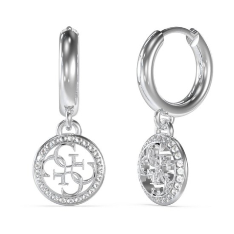 GUESS Life In 4G Dames OorbellenOorhangers Staal - Zilverkleurig