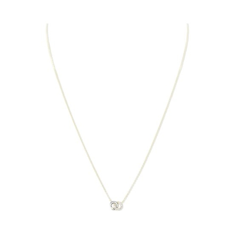 Silventi 9NBSAM-G220069 Gouden ketting met Hanger - Dames - Cirkels - Zirkonia - Emaille - Wit - 7,6 x 5,7 mm - Ankerschakel- 38 + 2,5 + 2,5 cm - 8,5 mm Dik - 14 karaat - Goud
