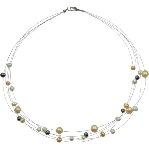 Zoetwater parel ketting Jill Multi Color