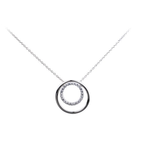 Di Lusso zilveren collier Anglet met zirkonia's