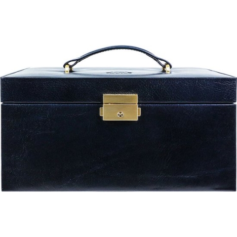 Navy Blue Leren Sieradendoos - Beloved