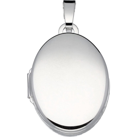 Glow medaillon - zilver - 14 x 21 mm - ovaal - glad
