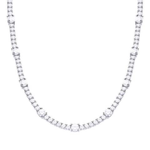 Diamonfire - Zilveren tenniscollier 45 cm - Bridal - Zirkonia - Eternity