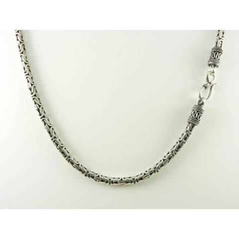 Zware zilveren ketting met koningsschakel - 61 cm