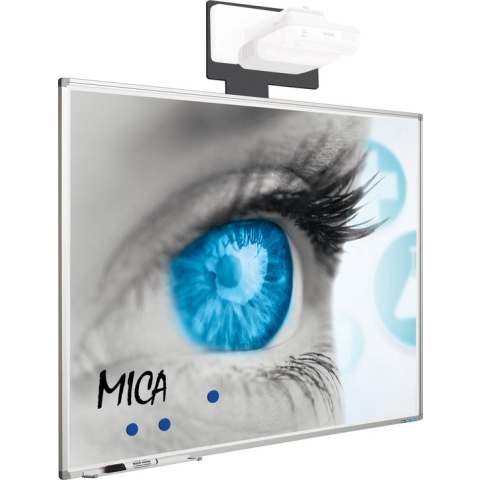 Projectiebord Softline profiel 8mm email wit MICA projectie (16:9) 120x214 cm