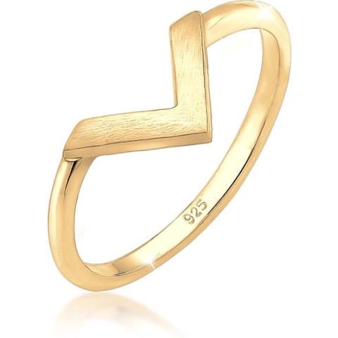 Elli Dames Ring Dames V Vorm Basic Trend in 925 Sterling Zilver