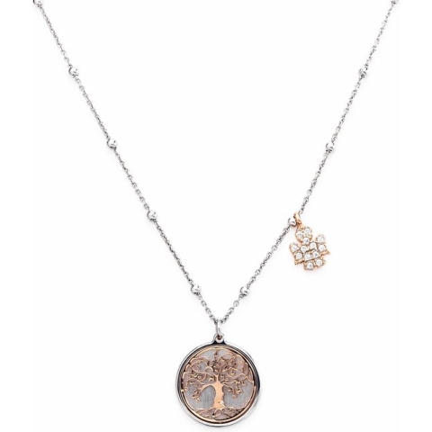 Amen Dames Ketting 925 sterling zilveren 13 Zirconia One Size 88160045